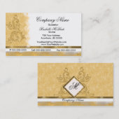 Cartes de visite d'or élégants de broderie (Devant / Derrière)