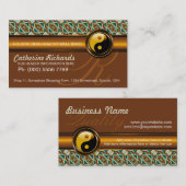 Cartes de visite d'or Reiki Yin Yang (Devant / Derrière)