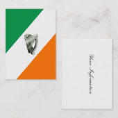 Cartes de visite d'orange de vert d'harpe de vert (Devant / Derrière)