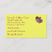 Cartes de visite d'orchidée de Cattleya (Dos)