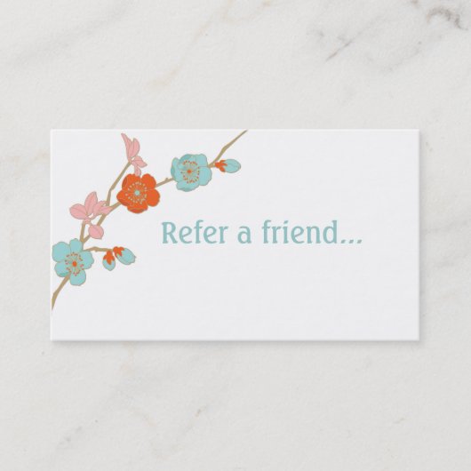 Cartes de visite d'orchidée simple pour ami (Devant)