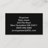 Cartes de visite d'organisateur