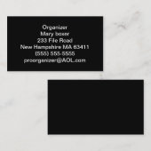 Cartes de visite d'organisateur (Devant / Derrière)