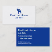 Cartes de visite d'orignal bleu simple (Devant / Derrière)