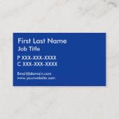 Cartes de visite d'orignal bleu simple (Dos)