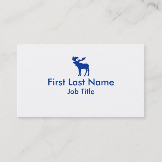 Cartes de visite d'orignal bleu simple (Devant)