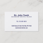 Cartes de visite d'orthodontiste (Dos)