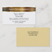 Cartes de visite d'orthophonie (Devant / Derrière)