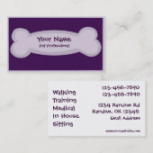 Cartes de visite d'os de chien de garde pourpre (Devant / Derrière)