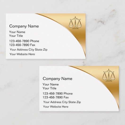 Cartes de visite double face pour avocat (Devant / Derrière)