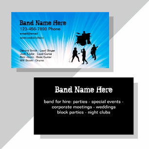 Cartes de visite double face pour groupe de musiqu