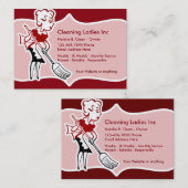 Cartes de visite doubles faces pour femme de ménag (Devant / Derrière)