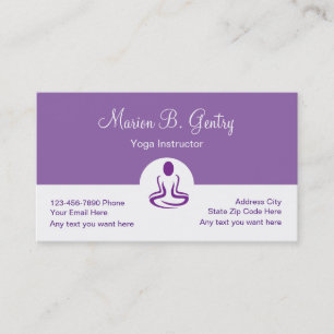 Cartes de visite doubles modernes pour le yoga