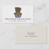 Cartes de visite d'ours de garde/babysitter (Devant / Derrière)