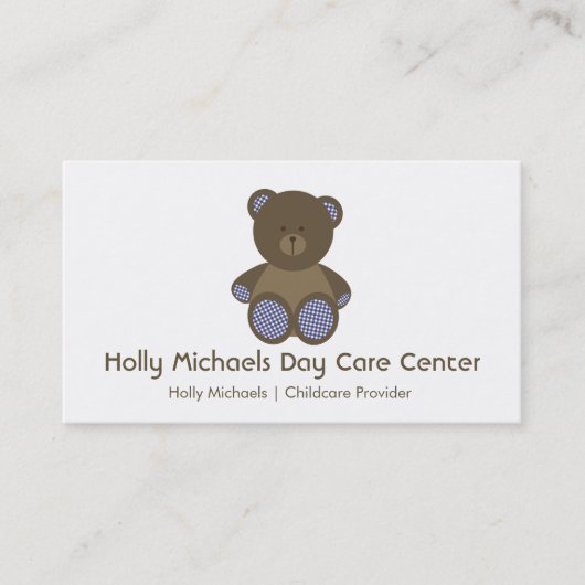 Cartes de visite d'ours de garde/babysitter (Devant)