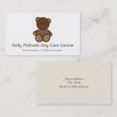 Cartes de visite d'ours de garde/babysitter (Devant / Derrière)