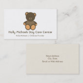 Cartes de visite d'ours de garde/babysitter (Devant / Derrière)