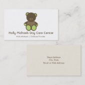 Cartes de visite d'ours de garde/babysitter (Devant / Derrière)