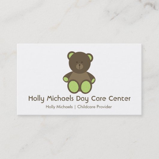 Cartes de visite d'ours de garde/babysitter (Devant)