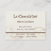 Cartes de visite doux de magasin de chocolat fait (Dos)