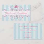Cartes de visite doux de magasin de couronne rose (Devant / Derrière)