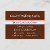 Cartes de visite doux de magasin de petit gâteau (Dos)