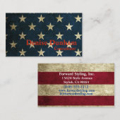 Cartes de visite Drapeau américain rustique vintag (Devant / Derrière)