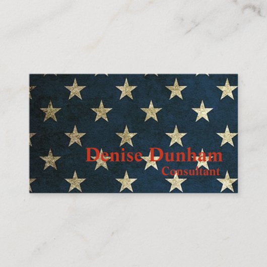 Cartes de visite Drapeau américain rustique vintag (Devant)