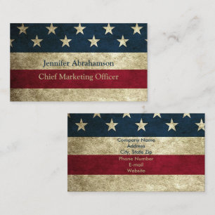 Cartes de visite Drapeau américain rustique vintag
