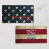 Cartes de visite Drapeau américain rustique vintag (Devant / Derrière)