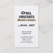 Cartes de visite drôles Turner en bois fou de (Dos)