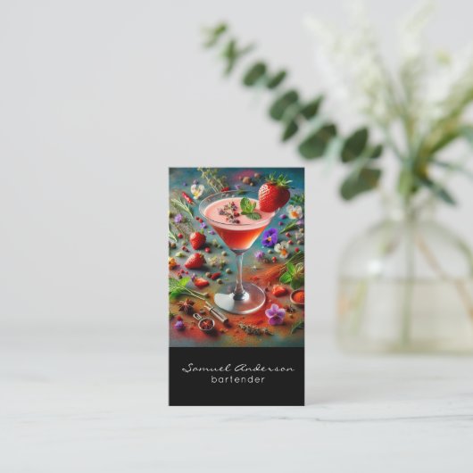 Cartes de visite du barman (Debout devant)