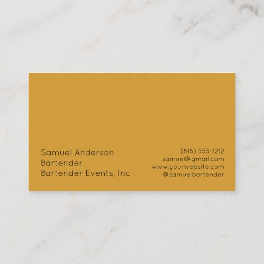 Cartes de visite du barman (Dos)