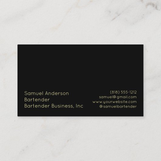 Cartes de visite du barman (Dos)