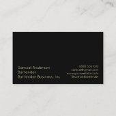 Cartes de visite du barman (Dos)