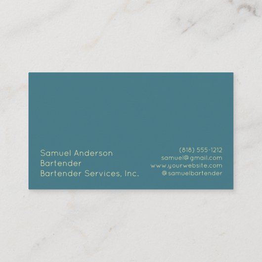 Cartes de visite du barman (Dos)