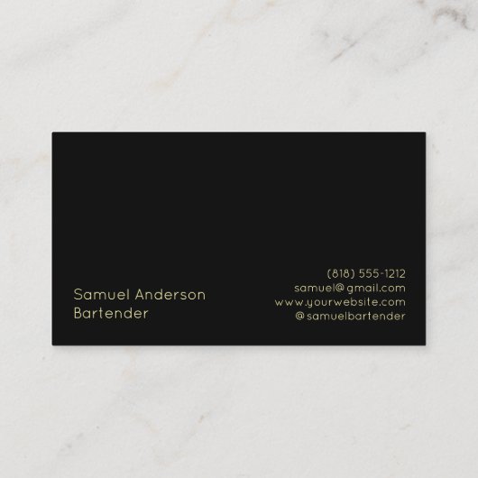 Cartes de visite du barman (Dos)