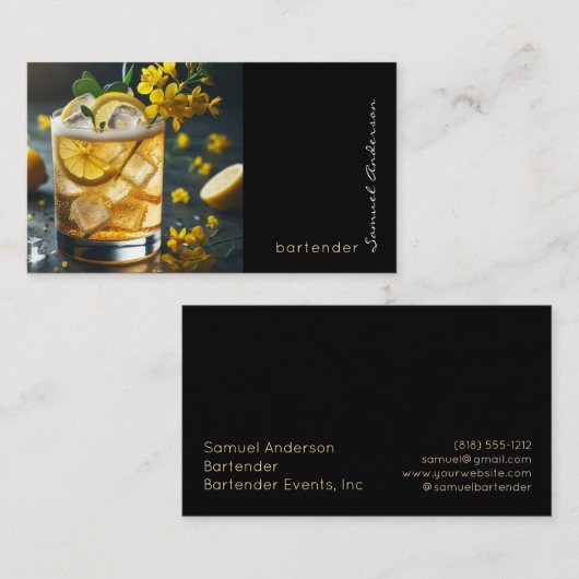 Cartes de visite du barman (Devant / Derrière)