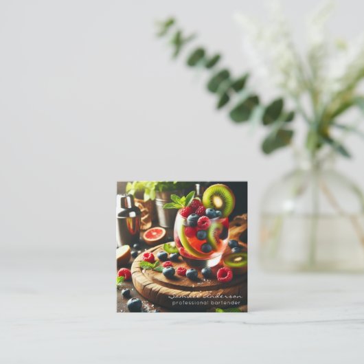 Cartes de visite du barman (Debout devant)