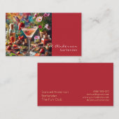 Cartes de visite du barman (Devant / Derrière)