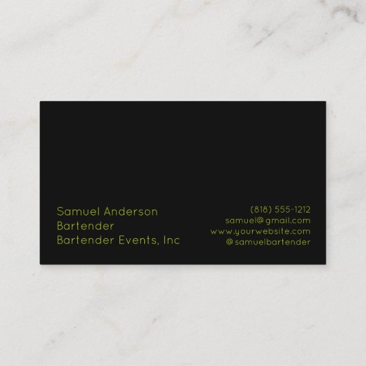 Cartes de visite du barman (Dos)