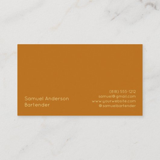 Cartes de visite du barman (Dos)