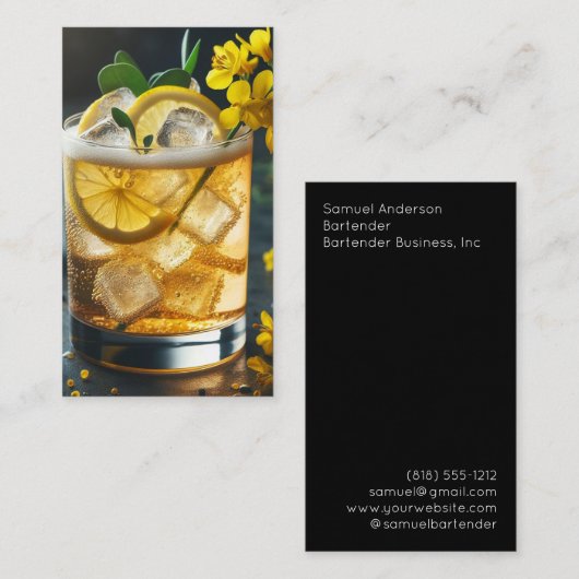 Cartes de visite du barman (Devant / Derrière)