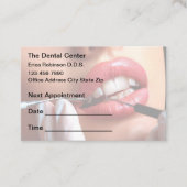 Cartes de visite du budget des rendez-vous dentair (Devant)