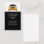 Cartes de visite du budget des taxis de New York (Devant / Derrière)