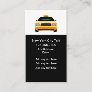 Cartes de visite du budget des taxis de New York