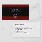 Cartes de visite du Bureau de la Justice (Devant / Derrière)