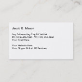 Cartes de visite du Bureau de la Justice (Dos)