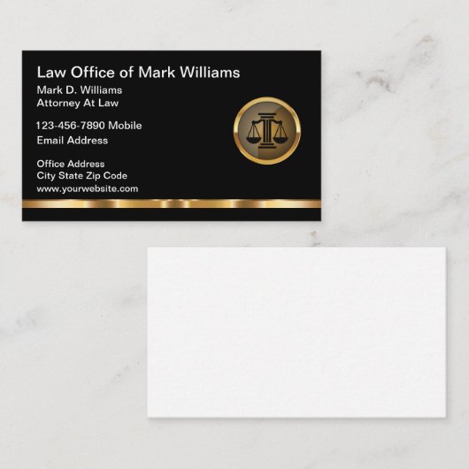 Cartes de visite du bureau du procureur de classe (Devant / Derrière)