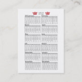 CARTES DE VISITE du calendrier DIVA 2022 (Dos)